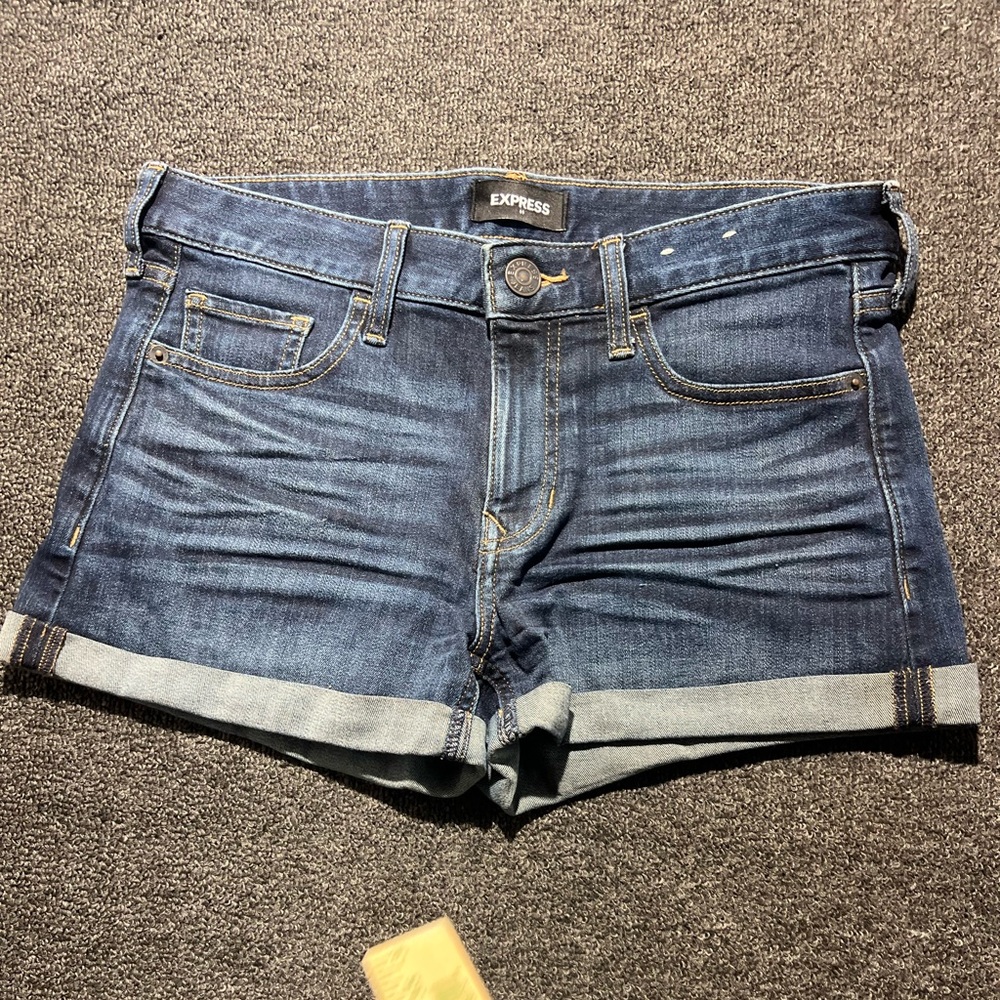 Express Women's Dark Blue Jean Shorts